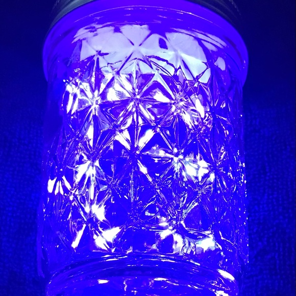 PURPLE 1/2 PINT MASON JAR w/ LED FAIRY-LIGHTS/HANDMADE - Picture 7 of 13